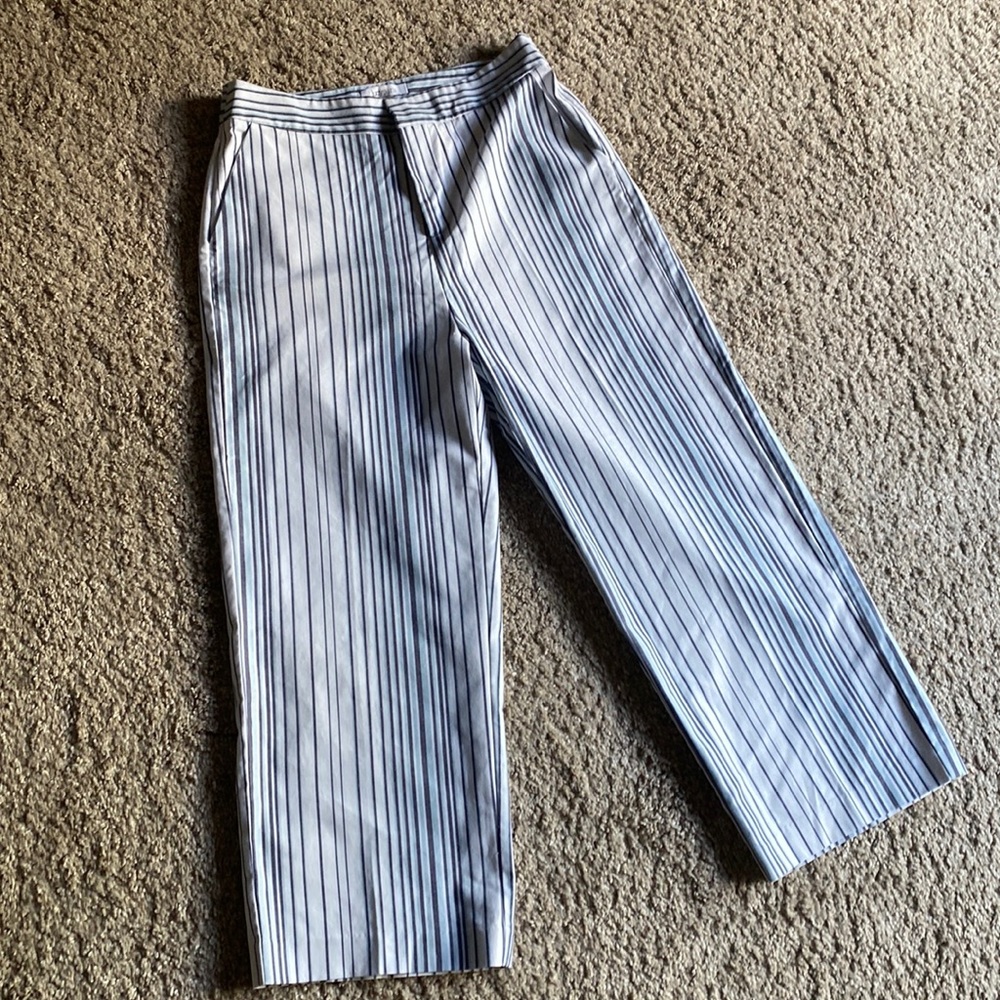 Lucy Paris striped cropped white pants